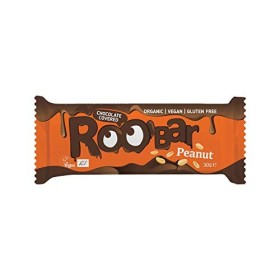 Roobar Chocolate Covered Peanut Bar – 100% Organic Vegan Bar. Dairy & Gluten Free, No Added Refined Sugar, 16 x 30g