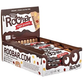Roobar Chocolate Covered High Protein Almond Bar – 100% Organic Vegan Bar for Optimum Nutrition. Dairy & Gluten Free, No Adde