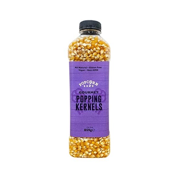 Gourmet Popcorn Kernels Bouteille de grains de maïs soufflé 859 g, végétalien, sans gluten, sans OGM