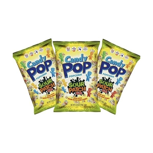 3 x Candy Pop Popcorn Sour Patch Kids de 149 g chacun
