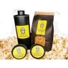 Poppys Popcorn Coffret cadeau 1,5 kg maïs pop-corn 1 l dhuile pour pop-corn 2 x 150 g sucre pour pop-corn