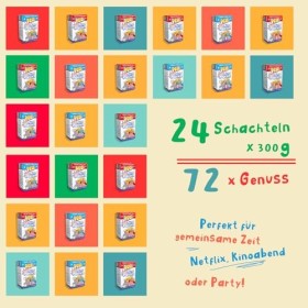 Peos Lot de 72 boîtes de popcorn au micro-ondes 3 sachets de 100 g, 12 salés et 12 sucrés 