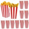 Budstfee 100 PCS Popcorn Boîtes, mini boîte de pop-corn en papier, conteneur pour décorations de nuit, rayures blanches et ro
