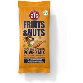 ZIG - Fruits & Nuts - Power mix 300g | Amandes, noix, noisettes, raisins secs | 10 sachets de 30g Emballage 100% recyclable