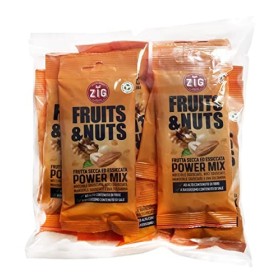 ZIG - Fruits & Nuts - Power mix 300g | Amandes, noix, noisettes, raisins secs | 10 sachets de 30g Emballage 100% recyclable