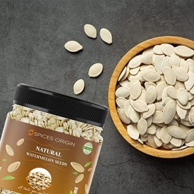 Spices Origin Graines de pastèque naturelles 250g - Riche en protéines, graines de pastèque crues à manger sans coque | Gra