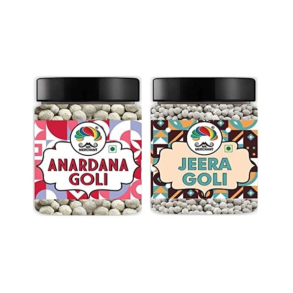 Mr. Merchant Pachak Anardana Goli Churan 300g & Jeera Goli 300g [Rafraîchissant pour la bouche, digestif, après-repas, co