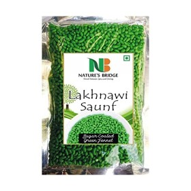 Natures Bridge Lakhnawi Saunf / Graines de fenouil vert enrobées de sucre / Mukhwas / Désodorisant pour la bouche au fenouil