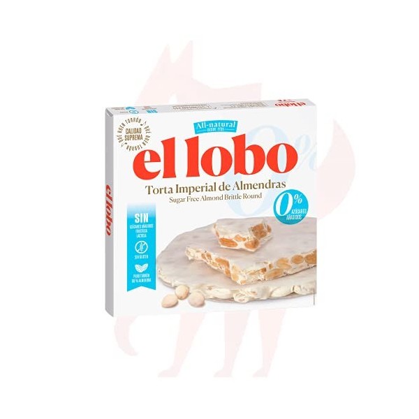 Ellobo Touron Dur Sans Sucres Fabriqué avec des Amandes/du Blanc dOeuf Sans Gluten 200 g 1 Unité
