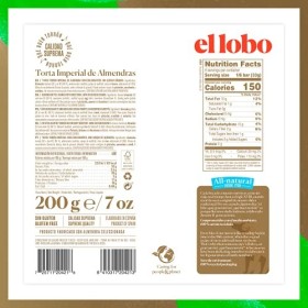 Ellobo Touron Dur Sans Sucres Fabriqué avec des Amandes/du Blanc dOeuf Sans Gluten 200 g 1 Unité