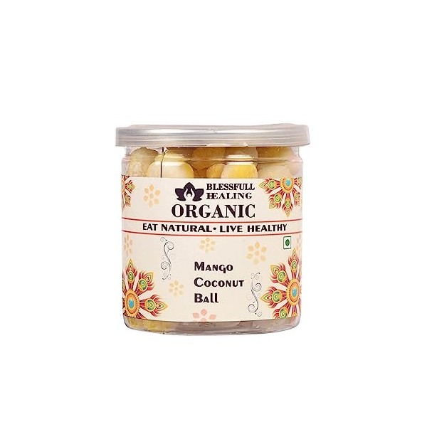 Blessfull Healing Boule de mangue et de noix de coco bio 350 g Récipient hermétique emballage peut varier 