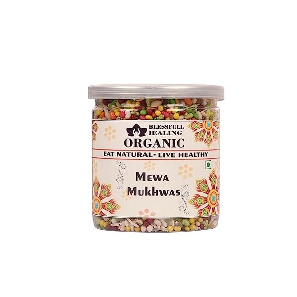 Blessfull Healing Organic Mewa Mukhwas Récipient hermétique de 400 grammes emballage peut varier 