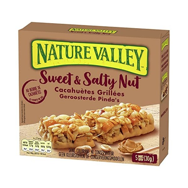 Nature Valley Barres de Céréales Sweet and Salty Beurre de Cacahuète 5 x 30 g
