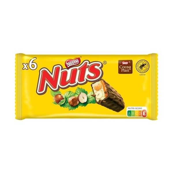 Nuts - Barre Chocolat au Lait - 6 barres de 42g