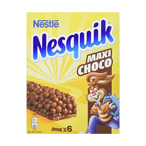 Nesquik Maxi Choco de Nestlé Barre de Céréales 6 x 25 g
