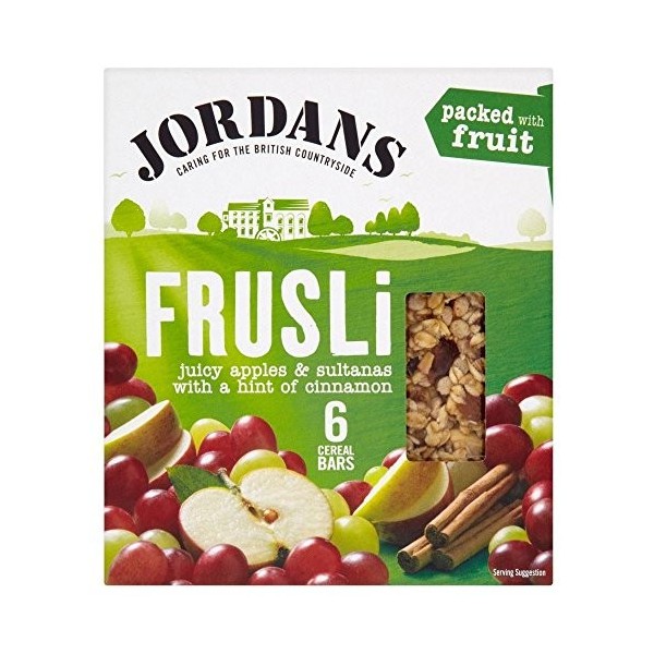 Jordans Frusli Barres de céréales Apple, Sultana et cannelle 6x30g - Paquet de 2