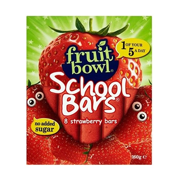 Ecole Bowl Fruit Bars Strawberry 8x20g - Paquet de 6