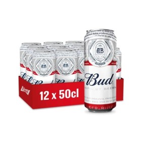Bud Bière Pack 12 Canettes 50cl, 500 milliliters