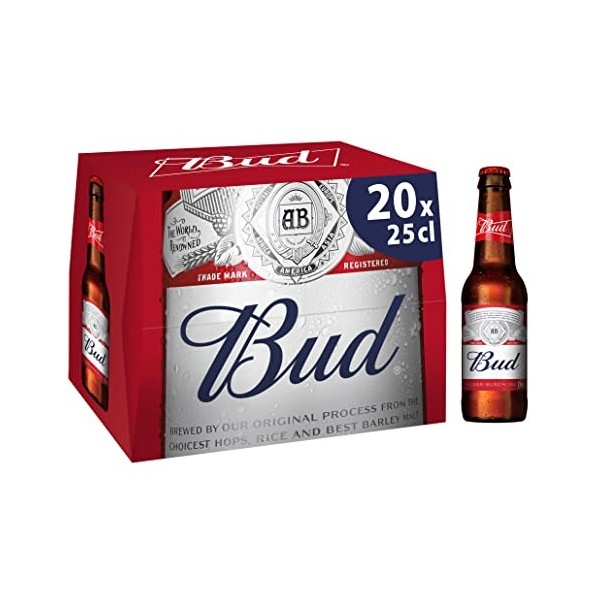 Bud Bière Pack 20 Bouteilles 25cl