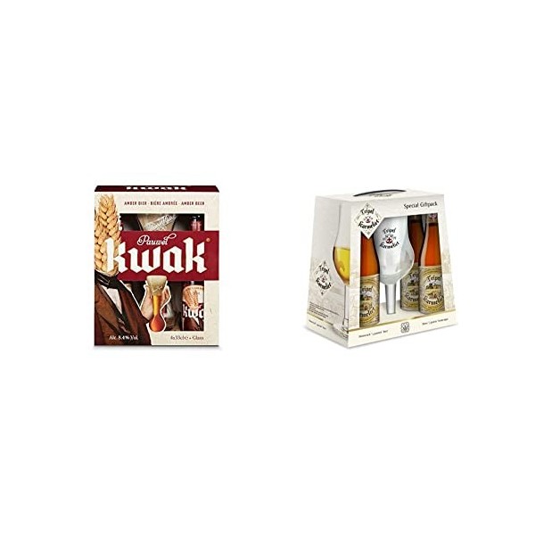 Kwak Bière Ambrée Coffret 4 Bouteilles 33cl + 1 verre