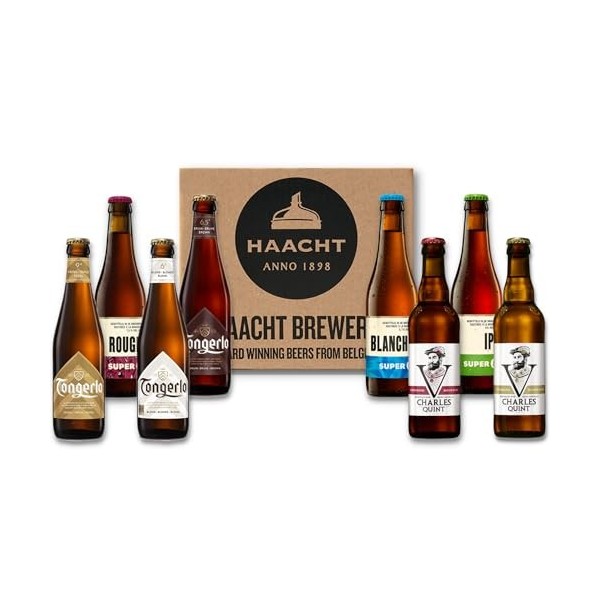 Coffret Haacht Bières | 8 x 33cl bouteilles de bières de la Brasserie Haacht