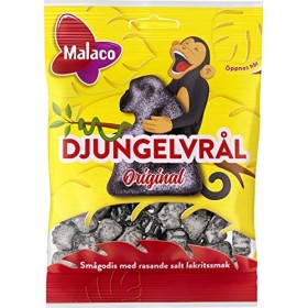 Malaco Djungelvral - Supersalty Réglisse 80G - Paquet de 2