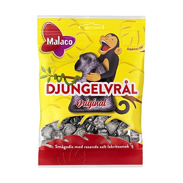Malaco Djungelvral - Supersalty Réglisse 80G - Paquet de 2