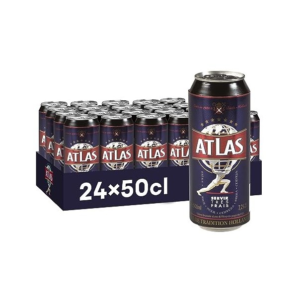 Atlas Bière Blonde Pack 24 Canettes 50cl