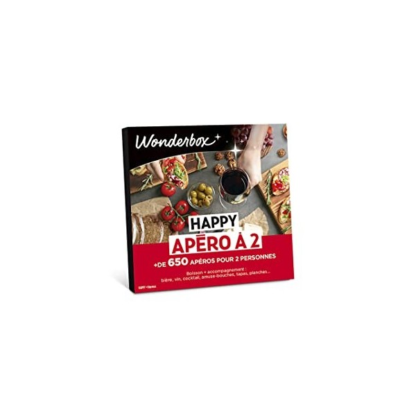 Wonderbox - Coffret Cadeau - Gastronomie - Happy Apéro À 2 - Boisson + Accompagnement Bière, Vin, Cocktail, Amuse-bouches, Ta