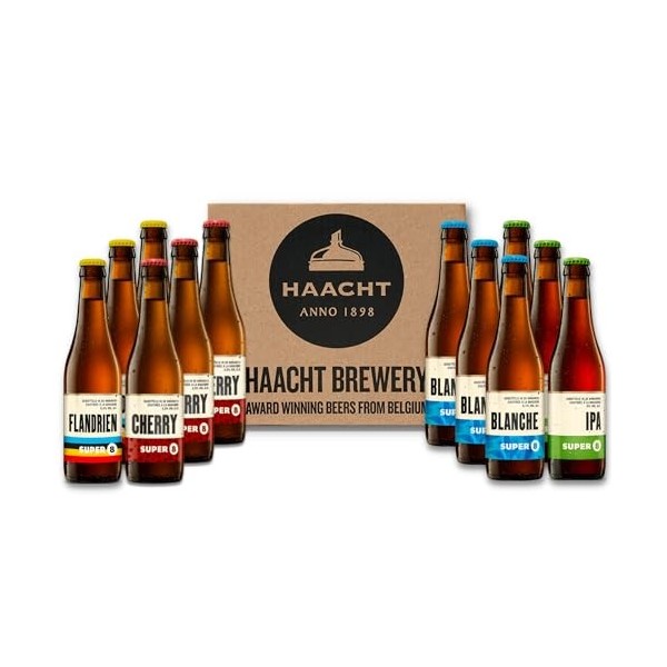Coffret Haacht SUPER 8 Bières | 12 x 33cl bouteilles de bières de la Brasserie Haacht SUPER 8