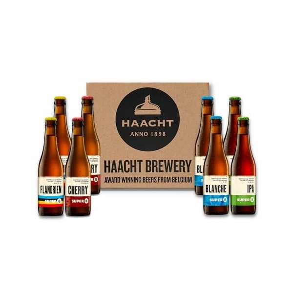 Coffret Haacht SUPER 8 Bières | 12 x 33cl bouteilles de bières de la Brasserie Haacht SUPER 8