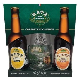 Coffret Bières + Verre : bières artisanales 2 x 33 cl + verre à bière