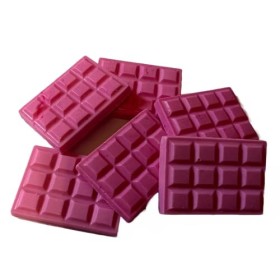 Mini tablettes de chocolat pour set de décoration, 6 pièces, 3,5 cm x 2,5 cm, néon rose