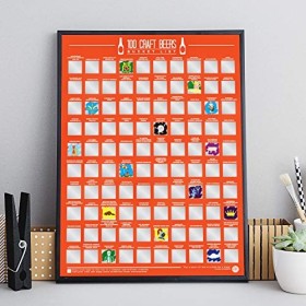 Gift Republic Affiche avec liste de bières à gratter