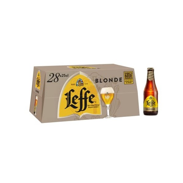 Bière Leffe Blonde 6.6% Pack 28 Bouteilles 25cl & Bière Hoegaarden Blanche 4.9% Pack 12 Bouteilles 25cl