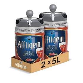 Affligem - Pack de 2 Fûts 5L - Affligem Blanche 4,8°, Fruits Rouges 5,2° - Compatible Tireuse BeerTender, Utilisable sans Mac