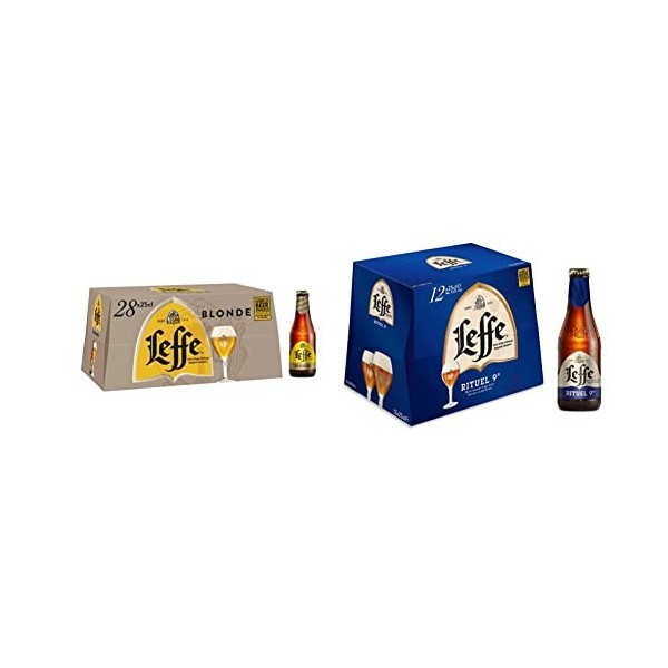 Bière Leffe Blonde 6.6% Pack 28 Bouteilles 25cl & Bière Rituel 9° Pack 12 Bouteilles 25cl
