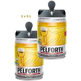 Les5CAVES - Pack 2 fûts Pelforth - Fût de bière blonde - Compatible Beertender - Lot de 2 fûts x 5L
