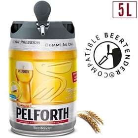 Les5CAVES - Pack 2 fûts Pelforth - Fût de bière blonde - Compatible Beertender - Lot de 2 fûts x 5L