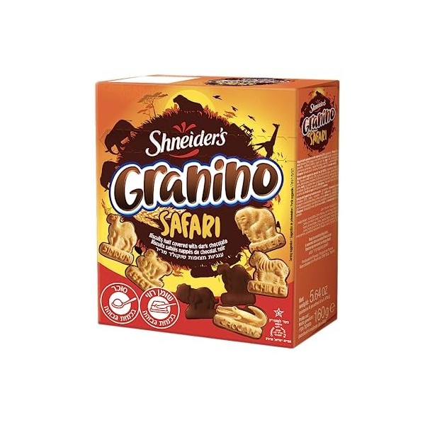 Granino Safari - Chocolat Noir - Cacher - Certifié Casher Et Approuvé Par La Communauté Juive. - Biscuits Granino Safari Au C