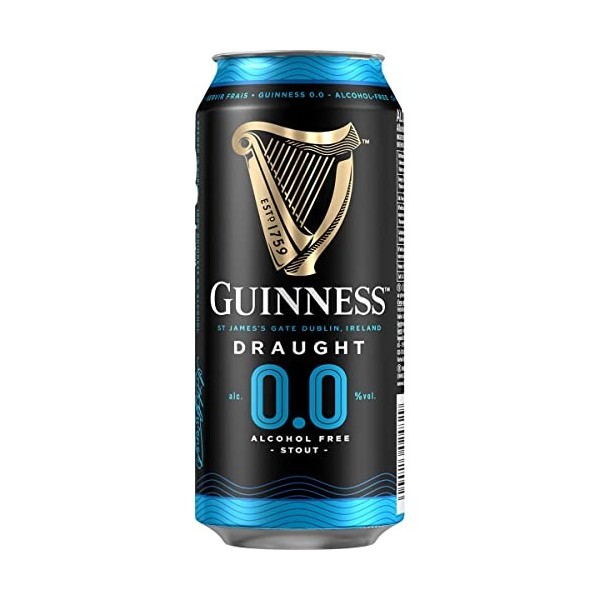GUINNESS 0,0 bière noire type Draught sans alcool canette 44 cl