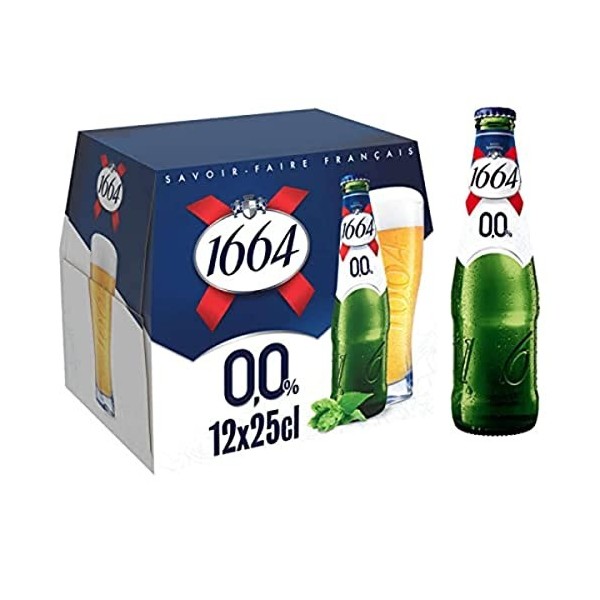 Kronenbourg 1664 Bière Blonde sans Alcool, 12x 25cl