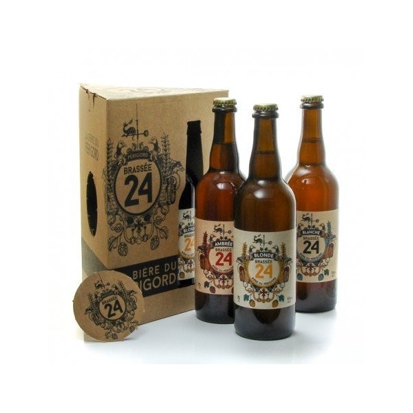 Lot Bières Brasserie Artisanale de Sarlat et Sous-bock, 3x75cl