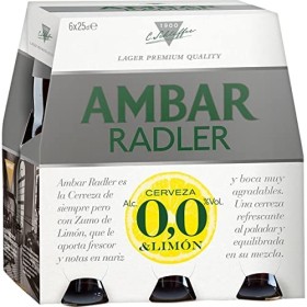 AMBAR RADLER 0,0 Bière sans alcool au citron pack 6 bouteille 25 cl