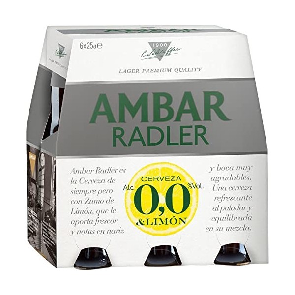 AMBAR RADLER 0,0 Bière sans alcool au citron pack 6 bouteille 25 cl
