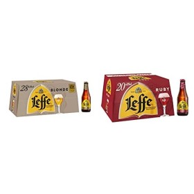 Bière Leffe Blonde 6.6% Pack 28 Bouteilles 25cl & Bière Fruitée Ruby 5% Pack 20 Bouteilles 25cl