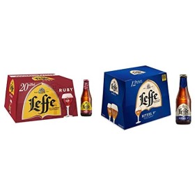 Bière Fruitée Leffe Ruby 5% Pack 20 Bouteilles 25cl & Bière Rituel 9° Pack 12 Bouteilles 25cl