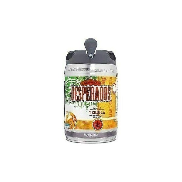 DESPERADOS Fût de biere Blonde Téquila - Compatible Beertender - 5 L