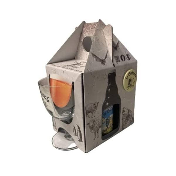 Pack bières carton Gabarde BIO + bière 33cl : IPA, Blonde, Blanche + 1 verre de dégustation + Décapsuleur.