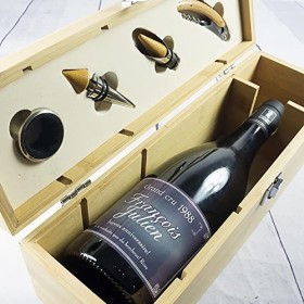 Cadeau personnalisé : Coffret Sommelier avec vin personnalisé Tous Les Accessoires nécessaires pour déguster Un Bon vin